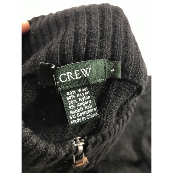 J Crew 1/4 Zip Sweater Wool Angora Rabbit Hair Blend Womens Size Large - Picture 5 of 8